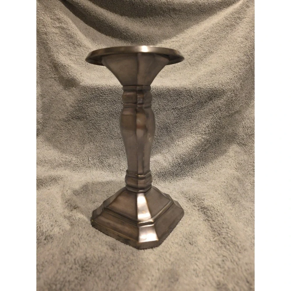 Pottery Barn Single Taper Or Pillar Candle Stick Holder Silver‎ Toned